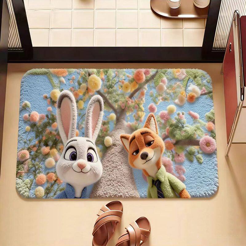[Novo produto] imitação de caxemira tapete porta do banheiro pé passo resfriamento tapete louco Animal cidade macio cobe