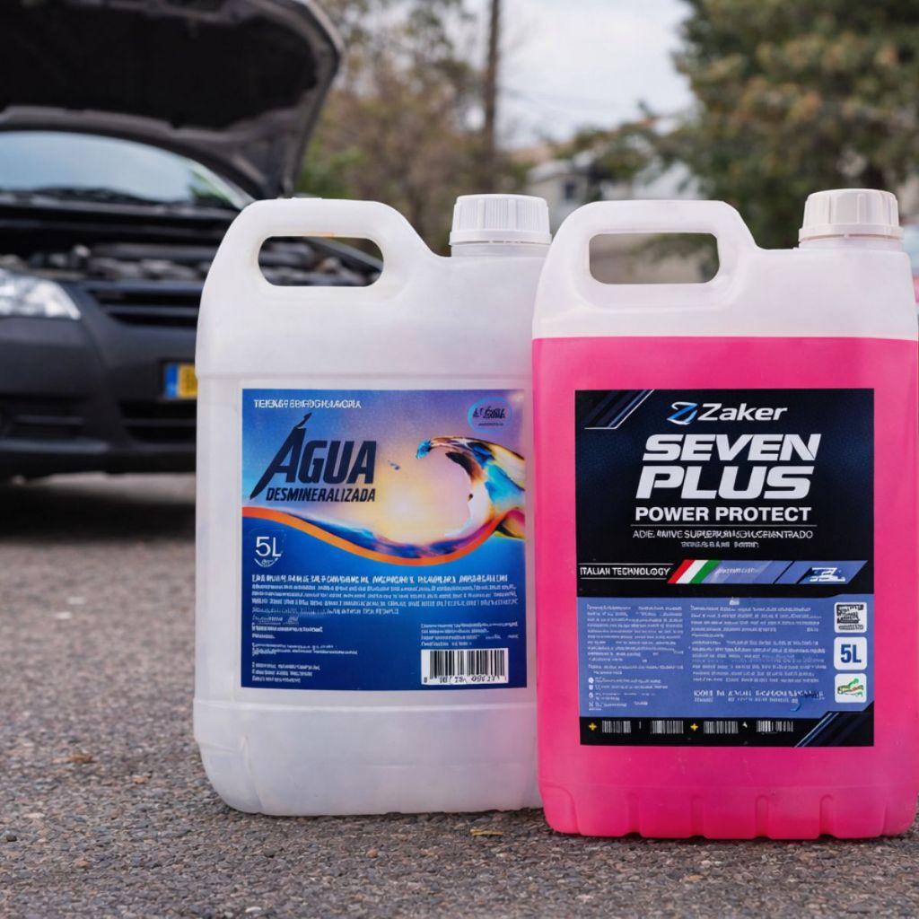 KIT FLUIDO PARA RADIADOR PRONTO USO ROSA 5L + ÁGUA DESMINERALIZADA 5L