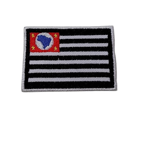 Patch Bordado Termocolante Bandeira Estado São Paulo Tam. 7cm x 5 cm