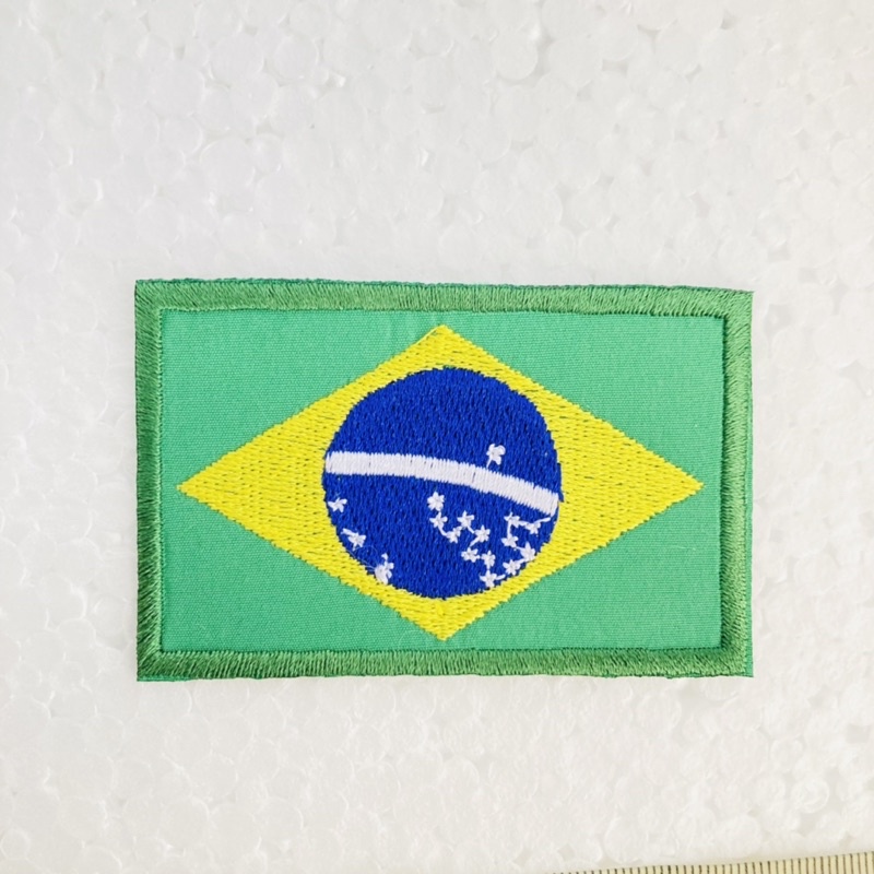 Patch Termocolante Bandeira do Brasil Bordado 10 X 7CM