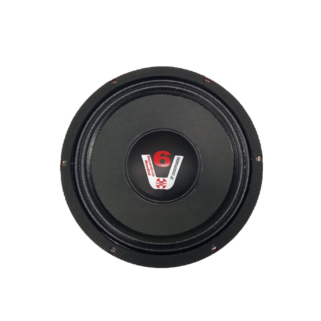Alto Falante Automotivo Vermelho Chapa Palco Woofer Compet 10 Polegadas 4-8 ohms 100w Rms Cone Celulose V6