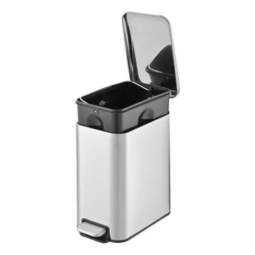 Lixeira inox retangular multiuso 5 litros POWERMAID abertura discreta escovado