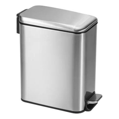 Lixeira Inox Retangular Compacta Áreas Pequenas Organização Higiene Multiuso 5 Litros