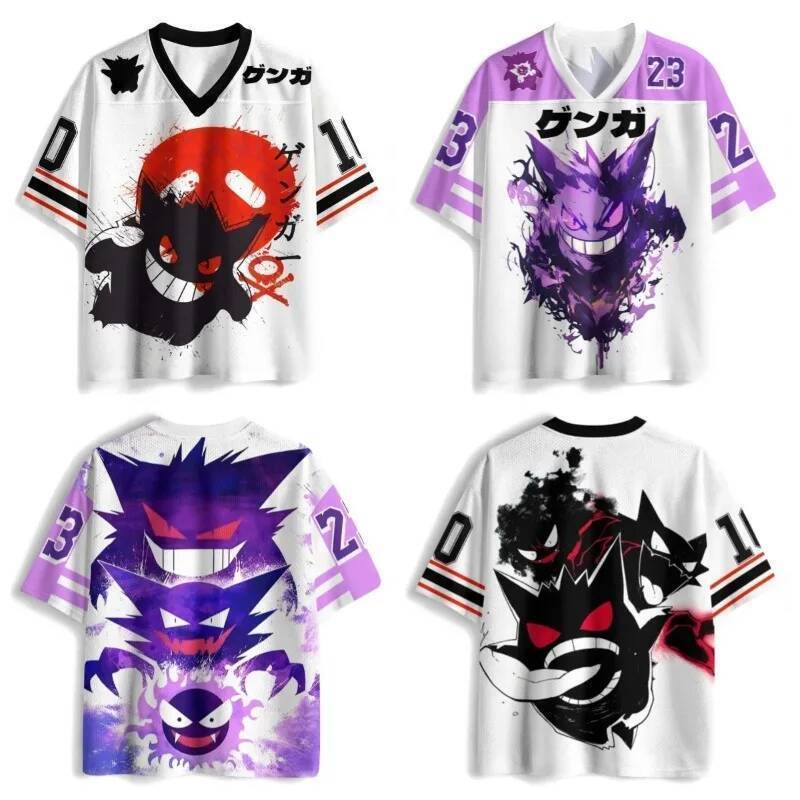 2026 Promoção De Novo Produto Verão Adulto E Infantil Anime Pok É Mon Genggui Camiseta Impressa 3D Shorts Unissex Pijama