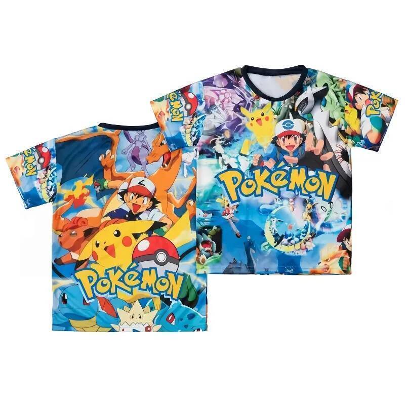 Venda Quente Pok É Mon 2026 Verão Pikachu Secagem Rápida 3D Impresso Adulto Esportes E Lazer Camiseta De Futebol Infanti