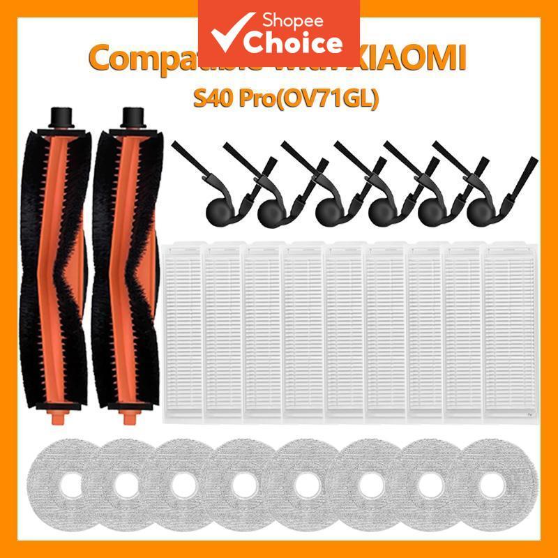 Compatível com o Kit de Peças de Reposição XIAOMI S40 Pro OV71GL, Escova Principal, Escova Lateral, Filtro, Panos de