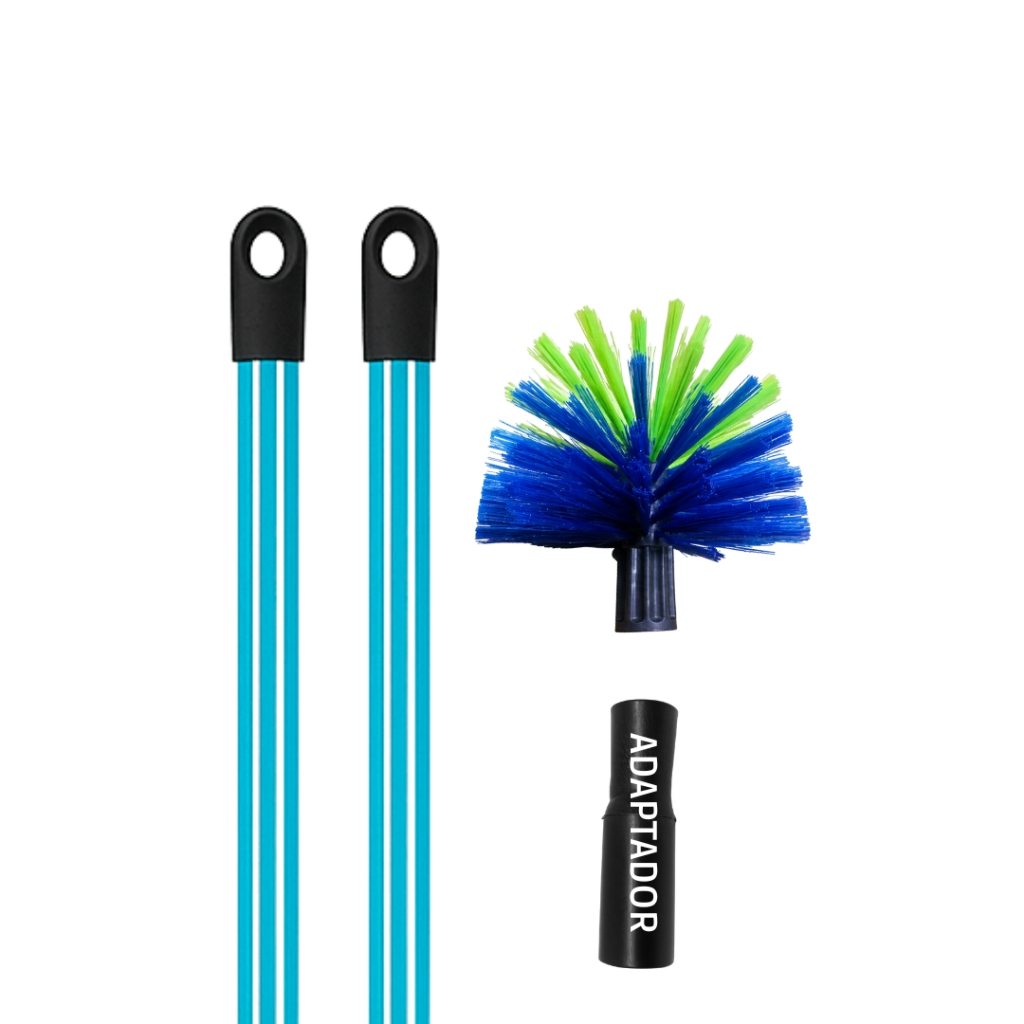 1 Escova Limpa Teto Nylon Rosqueável com Cabos – Multiuso para Paredes, Cantos e Pisos Profissional