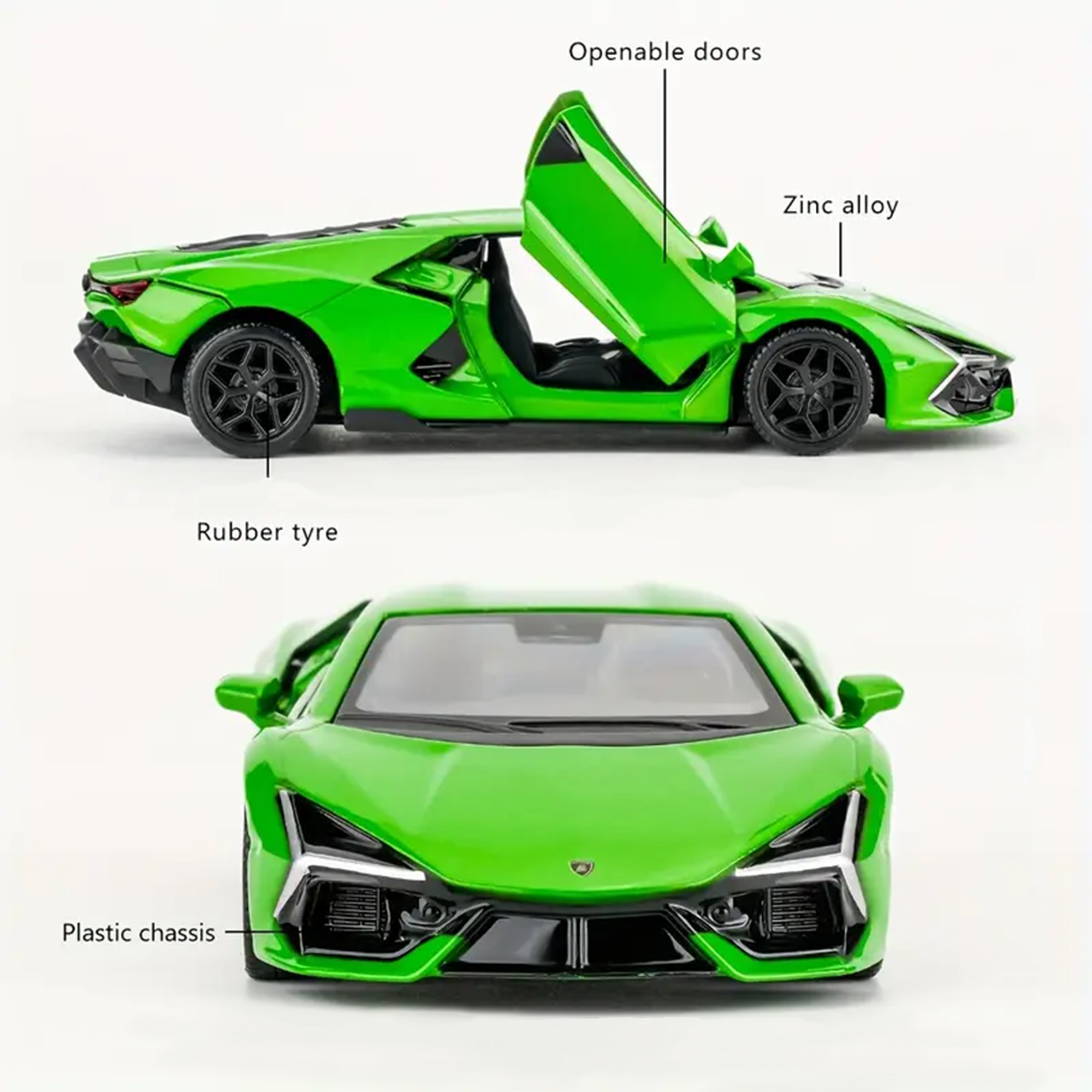 MAKEDA 1/36 Lamborghini Revuelto Diecast Modelo De Carro Puxar Para Trás Liga Supercarro Com Portas Que Podem Ser Aberta