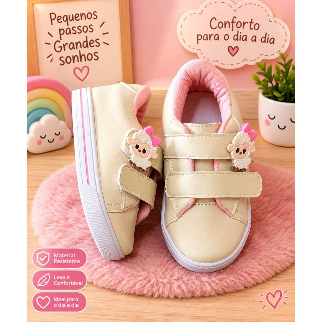 Tênis Infantil  feminino menina com glitter confortável elegante slip on