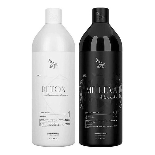 Redutor De Volume Zap Me Leva Black Kit 2x1 Com Shampoo Detox