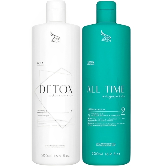 Kit ZAP Shampoo DETOX antiresiduo + Progressiva Sem Formol Organica 500ml - A MAIS BARATA ENVIO EXPRESSO