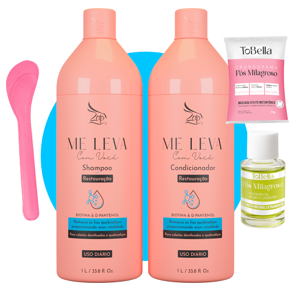 Zap Me Leva Manutenção Biotina e Pantenol 2x1L Shampoo e Condicionador