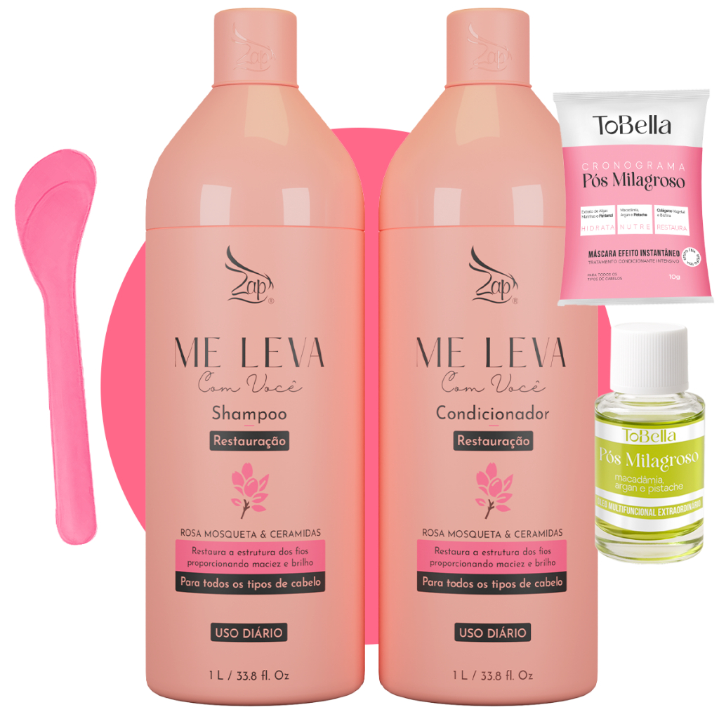 Zap Kit Shampoo E Condicionador Rosa Mosqueta E Ceramidas 1l