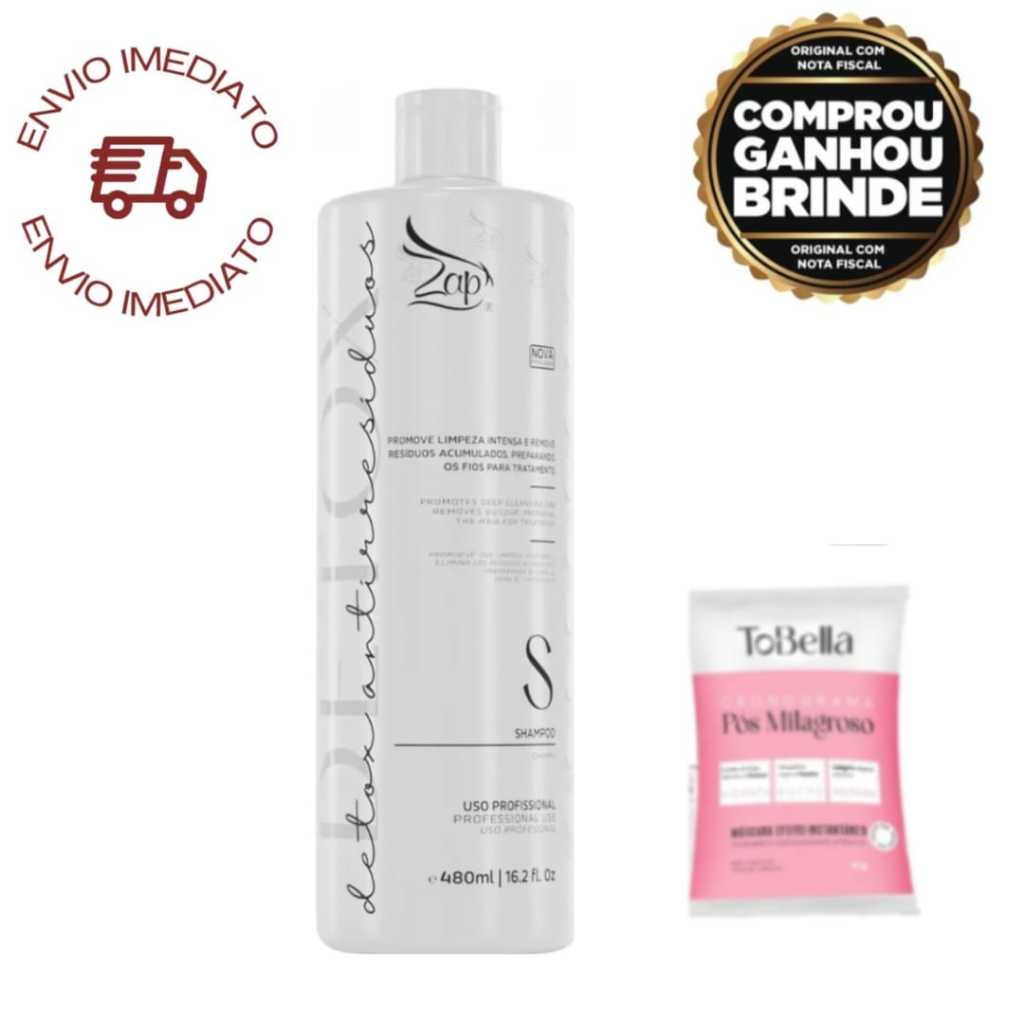 Zap Shampoo Detox Antirresíduos 480ml