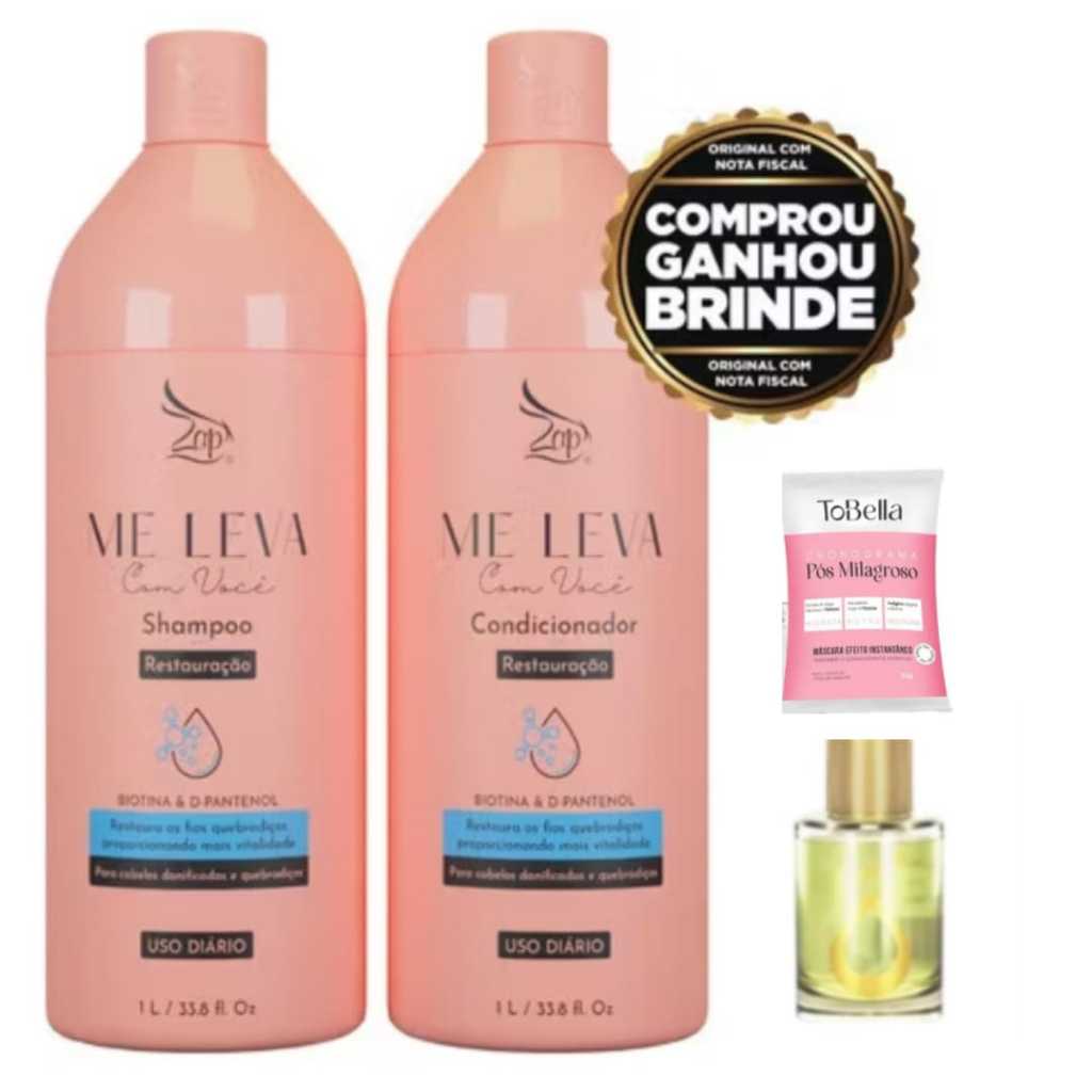 Zap Kit Shampoo E Condicionador Biotina E D-pantenol Me Leva