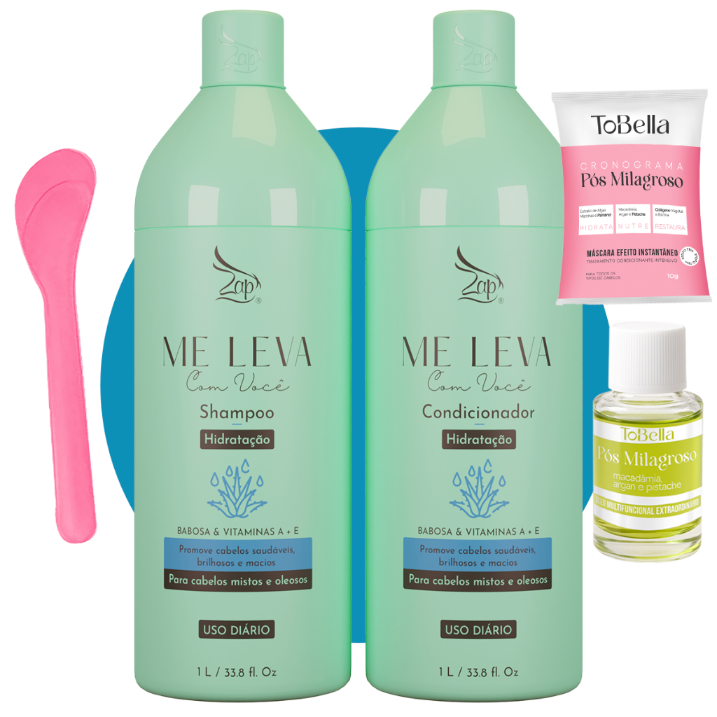 Kit Zap Hidratação Shampoo E Condicionador Babosa 1l