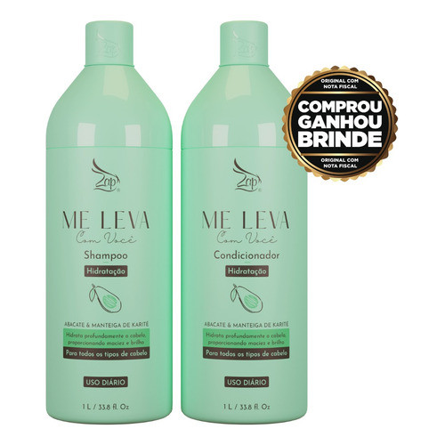 Kit Zap Hidratação Shampoo E Condicionador Abacate E Kari
