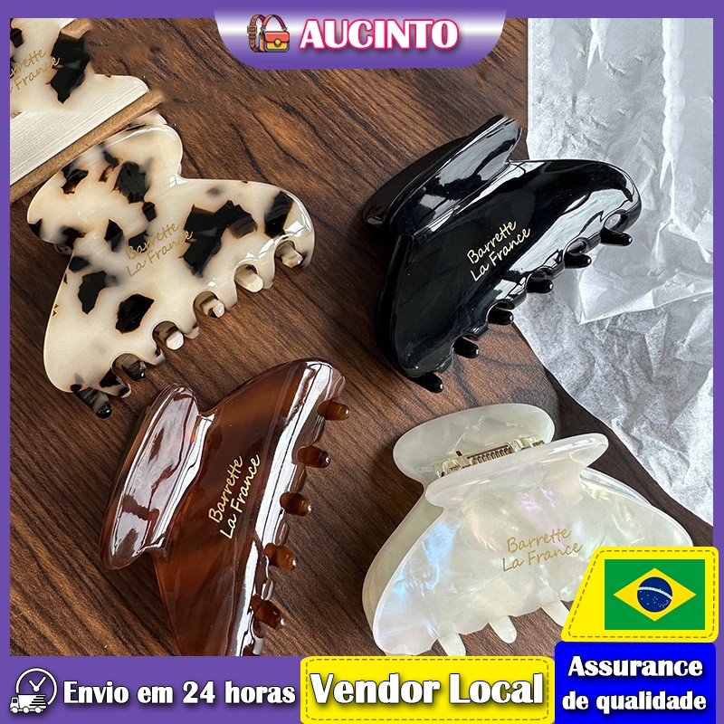 Aucinto clipe de acetato de alta qualidade estilo simples grampo de cabelo médio acessórios de cabelo meio clipe de tuba