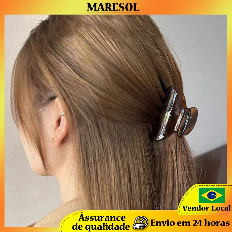 MARESOL Clipe de acetato de alta qualidade estilo simples grampo de cabelo médio acessórios de cabelo meio clipe de tuba