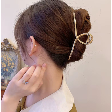 Grampo De Cabelo prendedor dourado Feminino /Presilha e De Cabelo Feminina Simples E Elegante