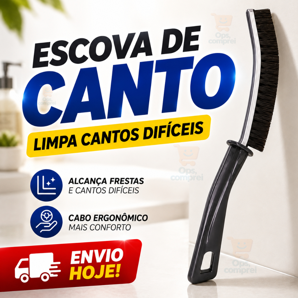 Escova de Limpeza Escovinha Limpa Canto Banheiro e Janelas Multiuso