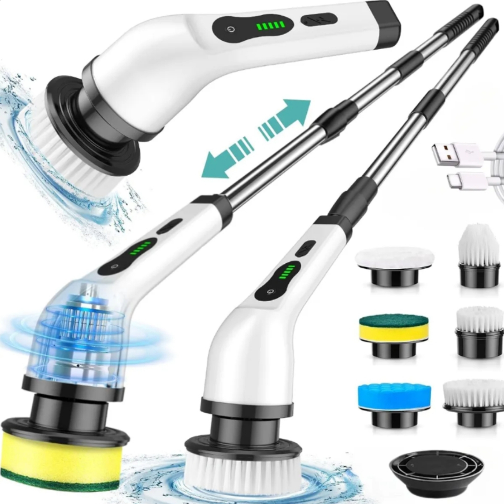 Escova De Limpeza Elétrica 7 Em 1 Multifuncional Giratória Limpa banheiro Janela Cantos Pia Sapato Mop Magica