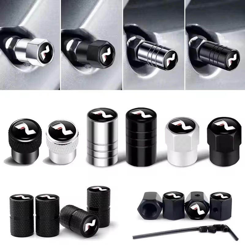 4Pcs Car Wheel Tire Valve Caps Air Stem Covers For N Line Sonata Tucson Azera Elantra Veloster Kona Santa Accessories