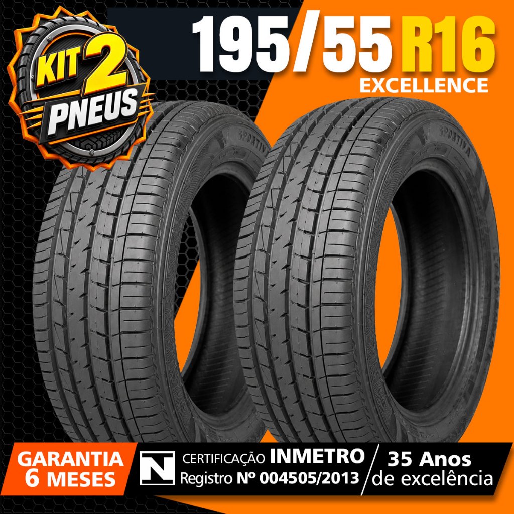 Pneu Remold Black Tyre 195/55 R16 Excellence Aro 16 - Polo Argo Cronos Punto New Fiesta Air Cross