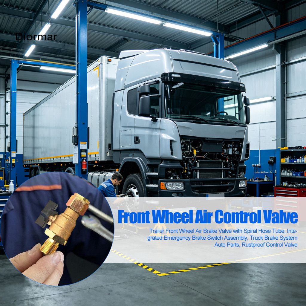 Front Wheel Air Control Valve Corrosion Resistant Alloy Trailer Brake with Spiral Hose Tube Emergency Switch Assembly Tr