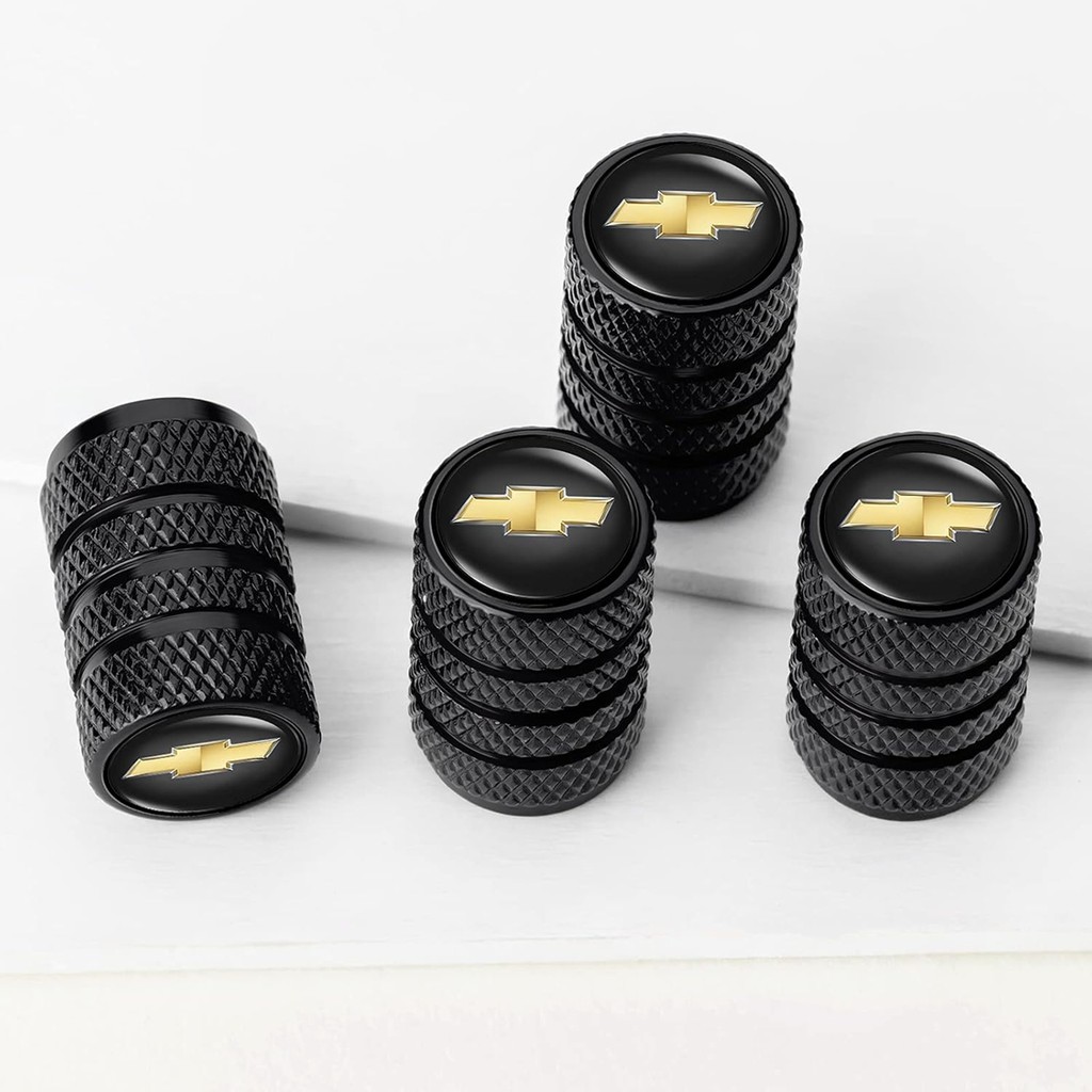 Tampas Da Haste Válvula Do Pneu , Compatíveis Com A Tampa Série Chevrolet Universal Car Air Cover Acessórios Para Carros , SUV , Caminhão , Motocicletas 4 Unidades (Preto)