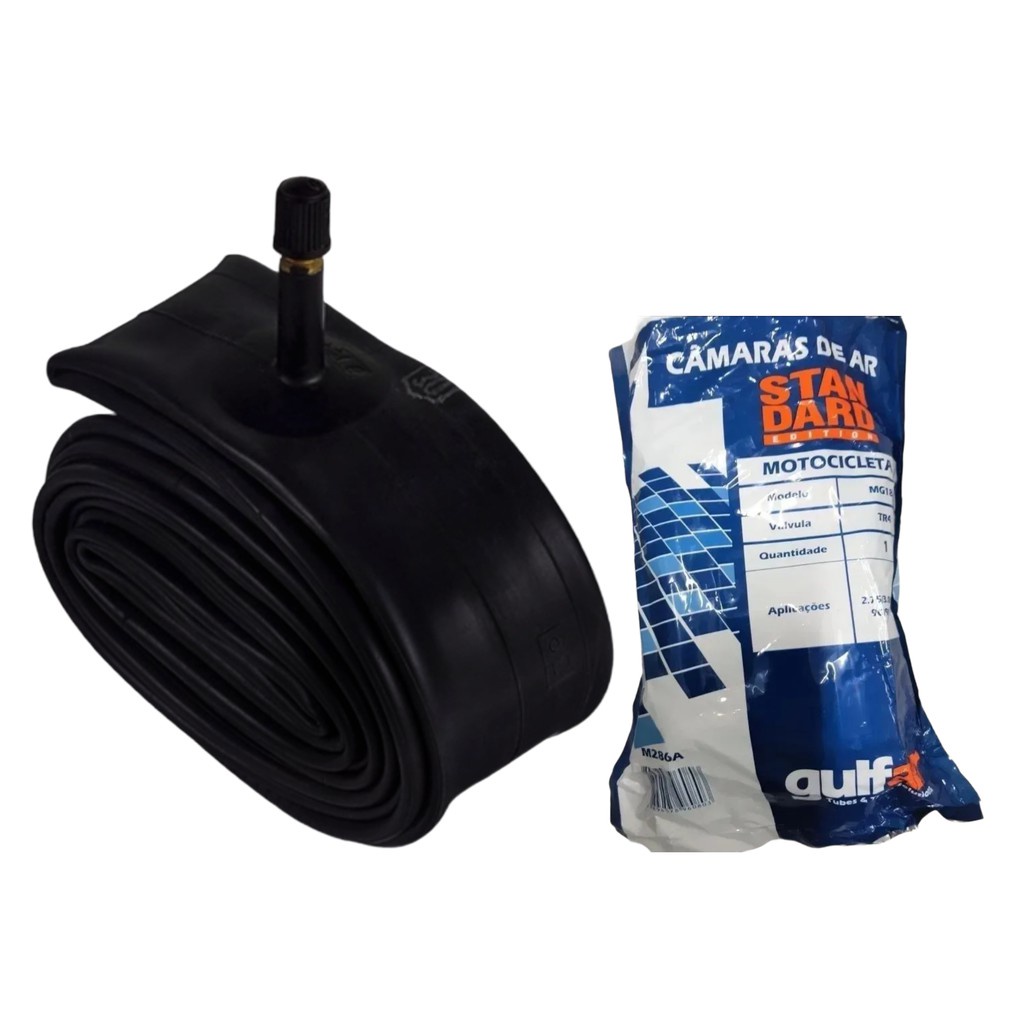 Kit 10 Unidades Câmara Ar Aro 18 Mg 18 Para Pneu 2.75-18 E 90/90-18 Cg Gulf Air
