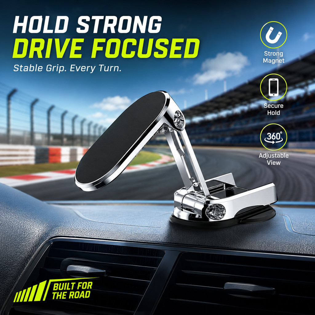 1 Kit Suporte Magnético Forte Para Telefone De Carro Giratório Smartphone Celular Dobrável