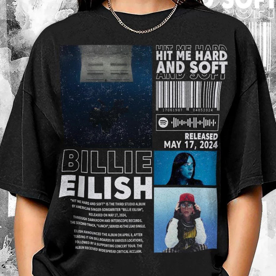 Camiseta Unissex Algodão Album Music Billie Eilish 2024 I
