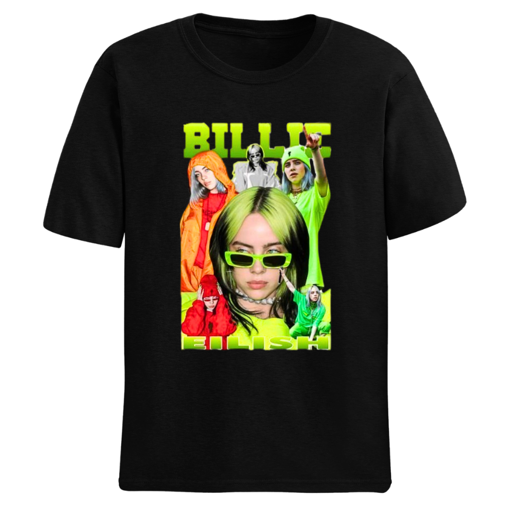 Camiseta Estampada Unissex Algodão Artista Billie Eilish Premium Casual