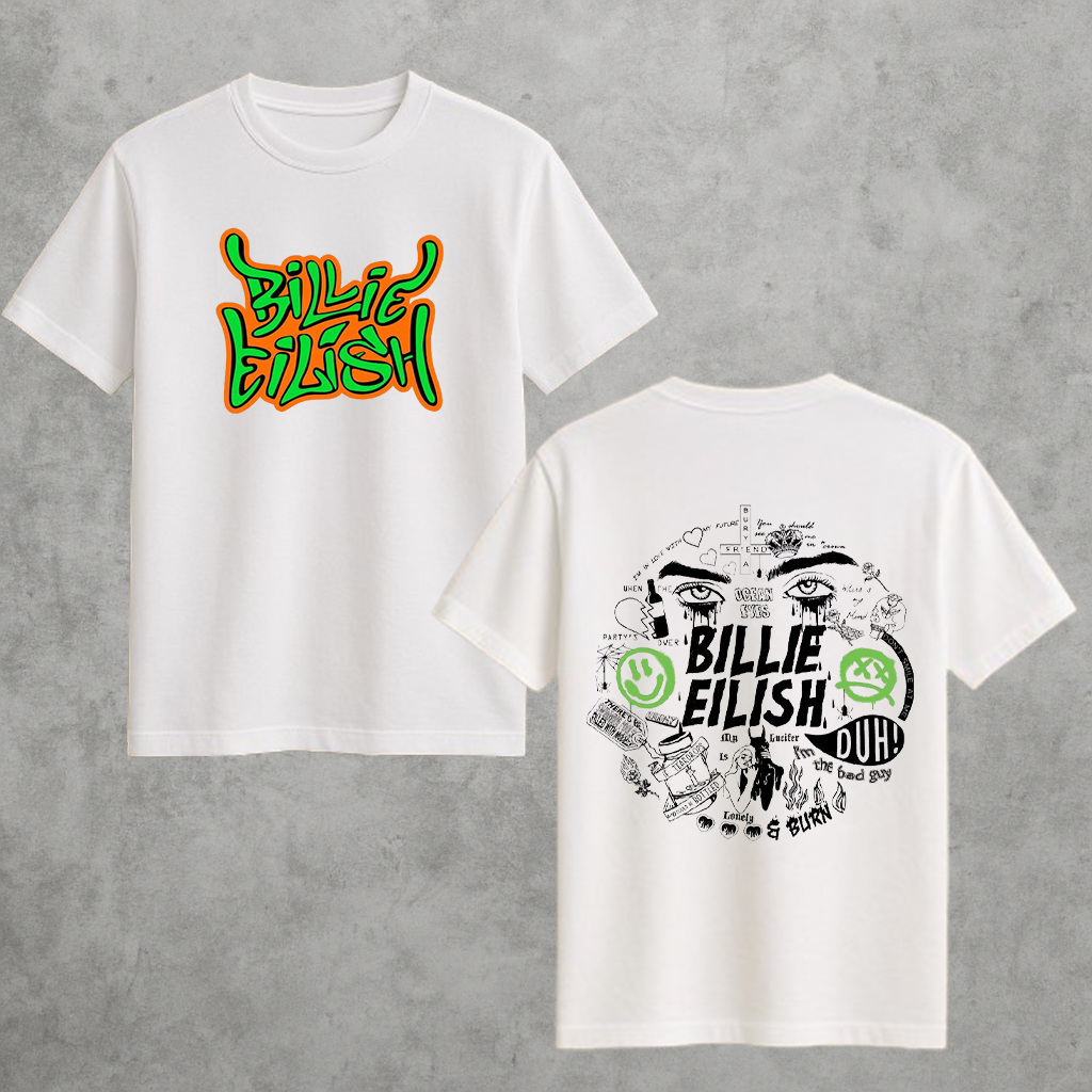 Camiseta Básica Unissex Cantora Billie Eilish Vintage  100% Algodão Envio Imediato