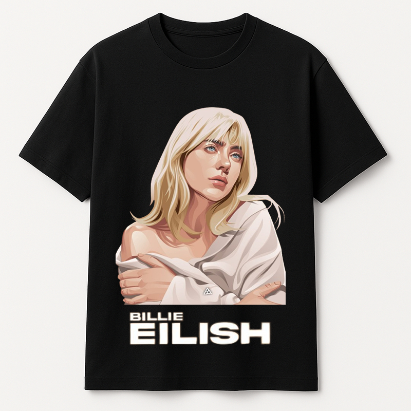 Camiseta Básica Unissex Cantora Billie Eilish Blusa 100% Algodão Vintage Lançamento