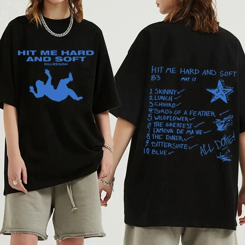 Camiseta Basica Billie Eilish Hit Me Hard Album World Tour Unissex