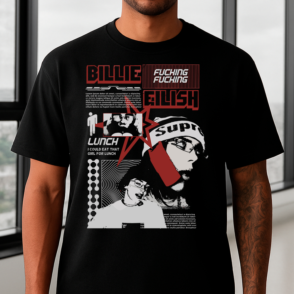 Camisa Camiseta Basica cantora pop internacional billie eilish streetwear estilosa em algodao Unissex