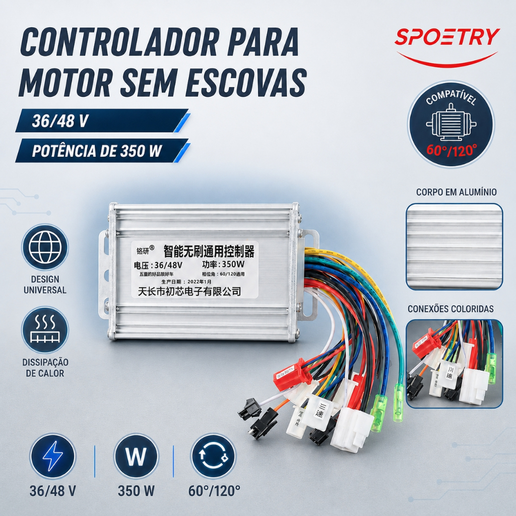 EBike Controlador Sem Escova 30A 36V 48V 500W Scooter Elétrico BlDC Para Acessórios De Bicicleta