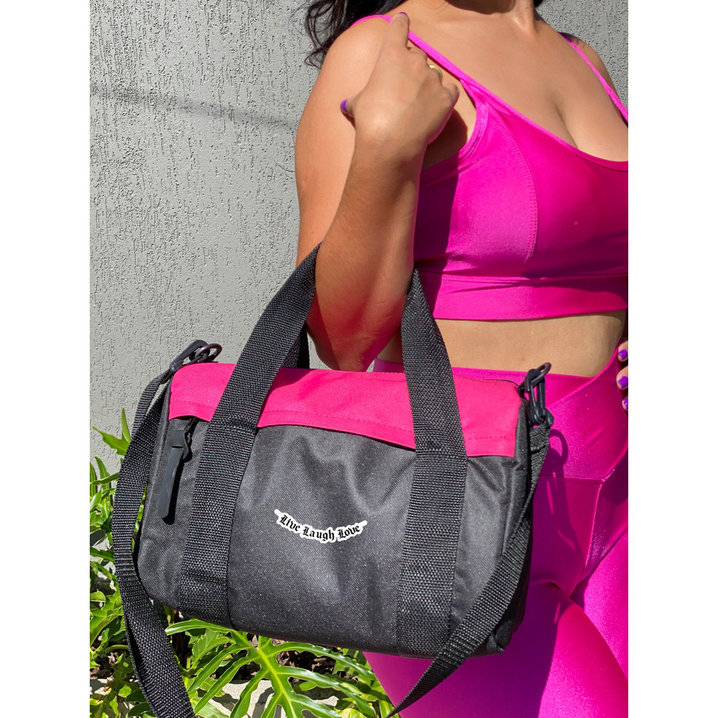 Mala Bicolor  - LIVE LAUGHT LOVE - Stilo Club Academia Trabalho Escolar Faculdade Viagem Masculino Feminino