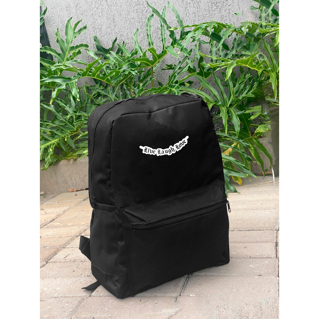 Mochila Nylon  - LIVE LAUGHT LOVE - Stilo Club Academia Trabalho Escolar Faculdade Viagem Masculino Feminino