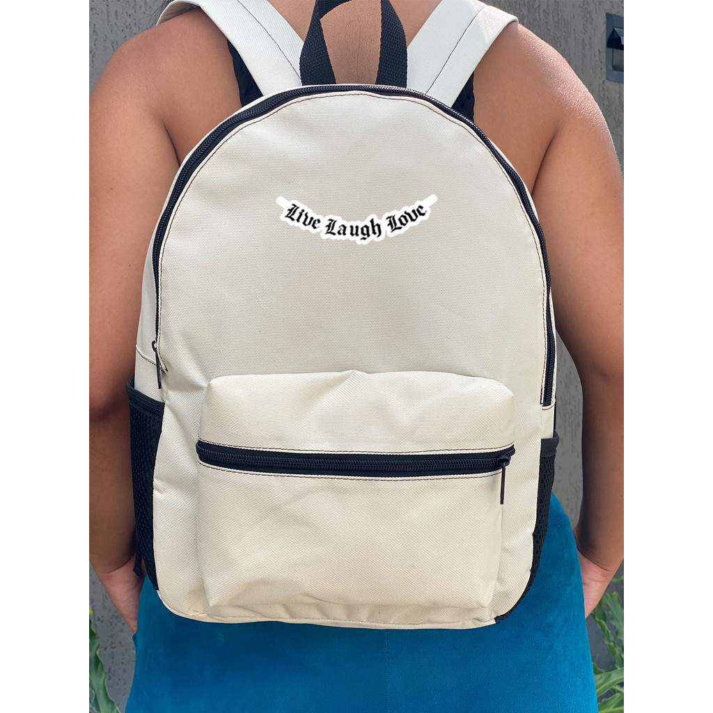Mochila Small  - LIVE LAUGHT LOVE - Stilo Club Academia Trabalho Escolar Faculdade Viagem Masculino Feminino