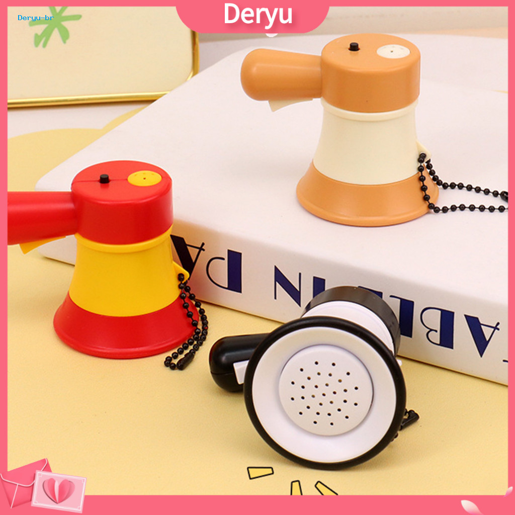 Handheld Toy Speaker Fun Portable Audio Mini Voice Recorder Keychain with Loud Megaphone for Kids Boys Girls Backpack Ch