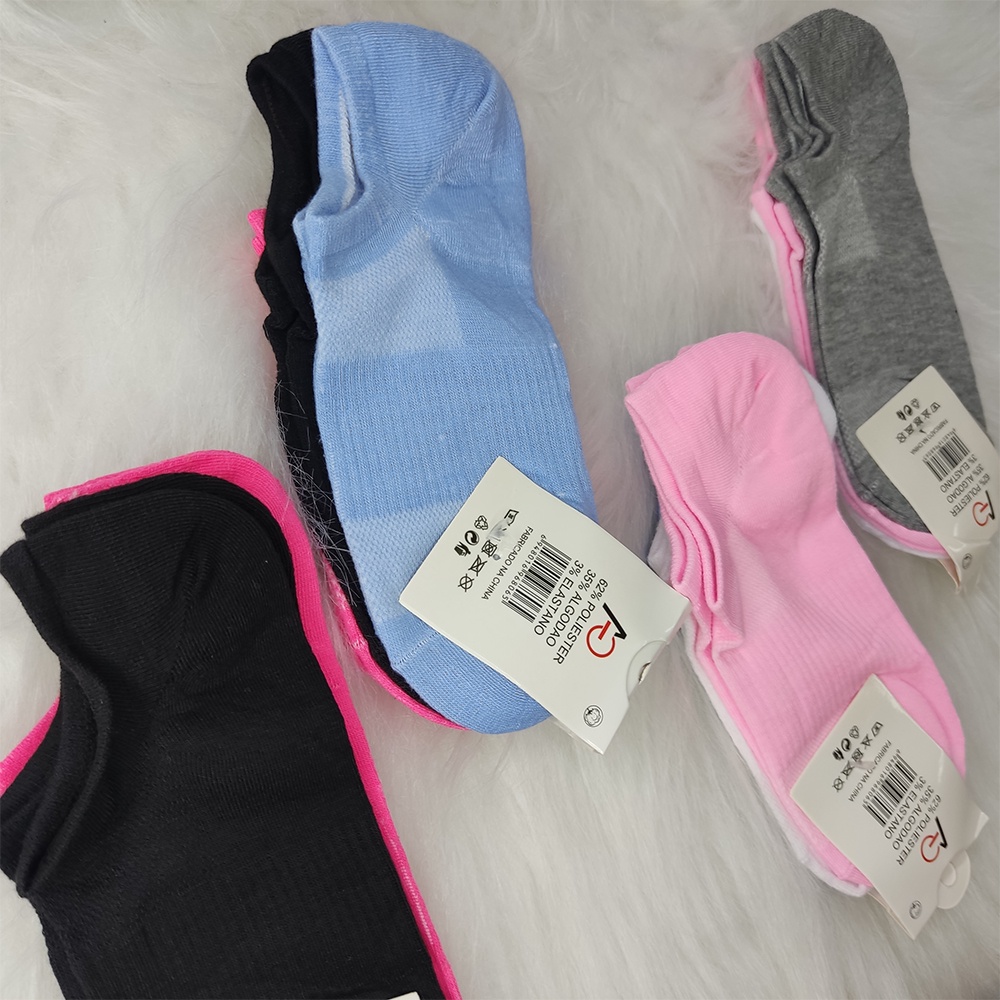 Meias Feminina Soquete Sorte Algodão Kit com 6 e 12 Pares Meias Envio