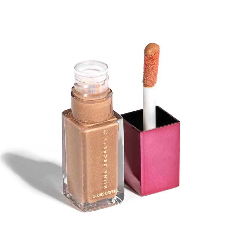 Gloss Crystal Cream Turmalina Niina Secrets 7ml com textura confortável e e boca hidratada em promoção presente oferta