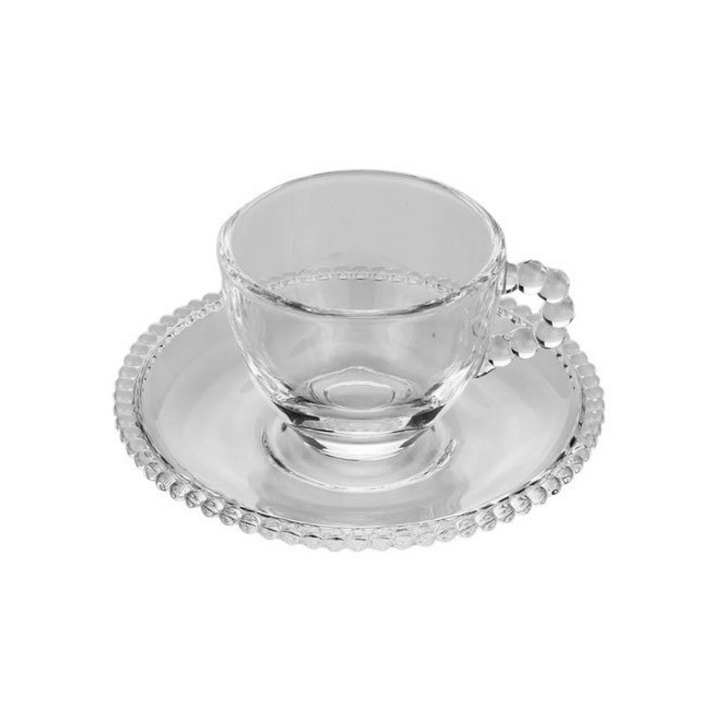 Jogo 4 Xícaras 100ml P/ Café De Cristal Bolinha L'hermitage