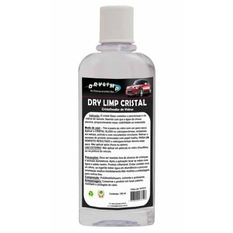Cristalizador De Vidros - Cristal Glass - 100ml - Dry Limp - Remove Pequenos Arranhões E Melhora A Visão