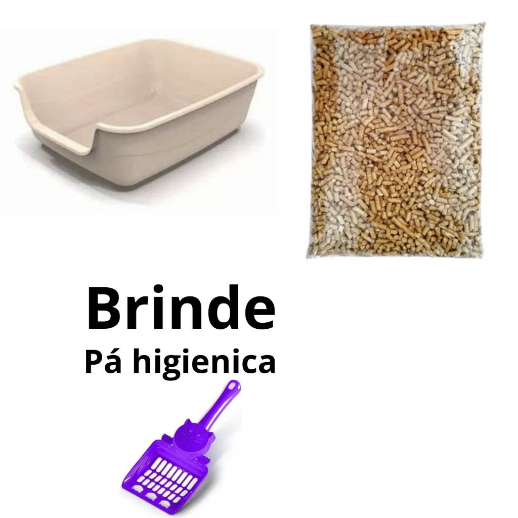 Caixa De Areia  Jumbox Pet Injet + Granulado De Madeira10kg = Brinde Pá higienica