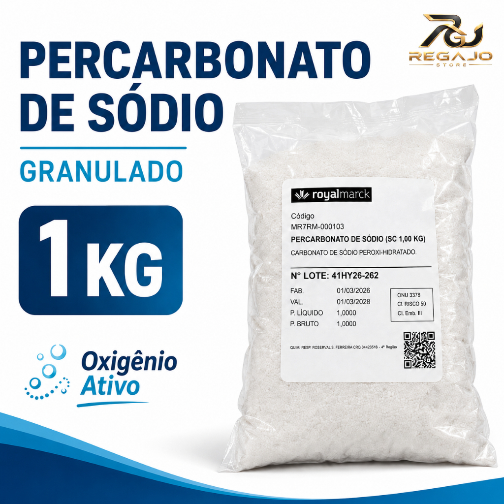 Percarbonato de Sódio 1kg Granulado Oxigênio Ativo Tira Manchas Roupas Brancas e Coloridas