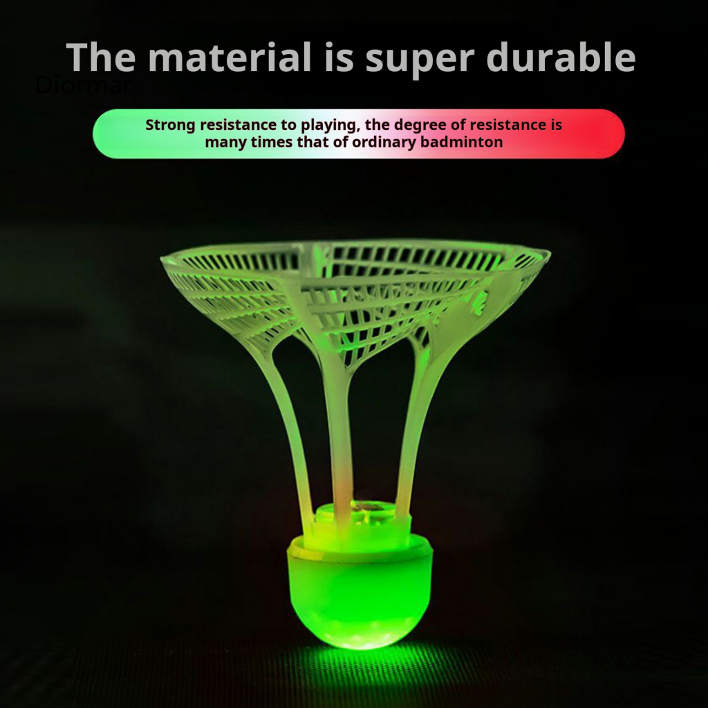 Stable Flight Shuttlecock Windproof Design 2 Pcs Led Light-up Badminton Shuttlecocks – 360° Glowing Birdies for Night